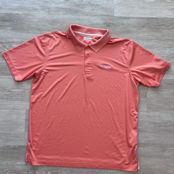 Columbia PFG Polo Men's Orange-Size L - Picture 1 of 6